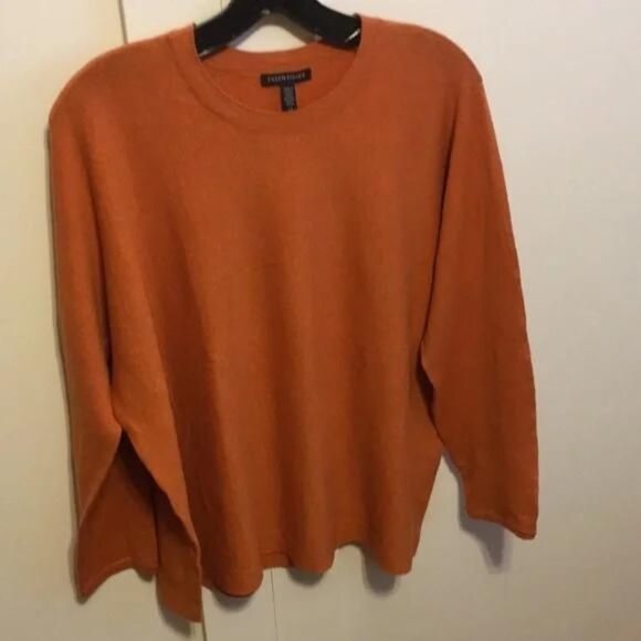 Eileen Fisher Orange Crew Neck Sweater - Picture 1 of 5